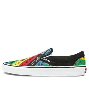 Vans �o���Y �����Y �X�j�[�J�[ �yVans Classic Slip-On Multi-Color 'MultiColor Rainbow Black' VN0A4U38WK2�z �T�C�Y US_9.5(27.5cm)