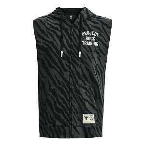 Under Armour アンダーアーマー メンズ スニーカー 【Under Armour Project Rock Rival Fleece Sleeveless Full Zip Top 'Black' 1377444-001】 サイズ US_M_XXXL