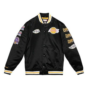 Mitchell & Ness ~b`F&lX Y Xj[J[ yMitchell & Ness NBA Los Angeles Lakers Champ City Satin Jacket 'Black' OJBF3232-LALYYPPPBLCKz TCY US_M_M