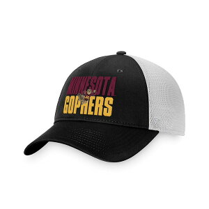 gbvEIuEUE[h Y Xq ANZT[ Men's Black, White Minnesota Golden Gophers Stockpile Trucker Snapback Hat Black, White