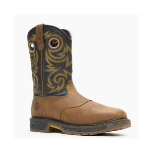 ジョージブーツ メンズ ブーツ シューズ Men's Carbo-Tec LT Steel Toe Waterproof Pull On Work Boot Black and brown