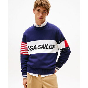 �g�~�[ �q���t�B�K�[ �����Y �j�b�g&�Z�[�^�[ �A�E�^�[ Men's Tommy x U.S. SailGP Team Sail Long Sleeve Sweater Yale Navy