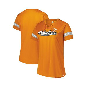 t@ieBNX fB[X Jbg\[ gbvX Women's Tennessee Orange Tennessee Volunteers Plus Size Overtime Readiness Lace-Up T-Shirt Tennessee Orange