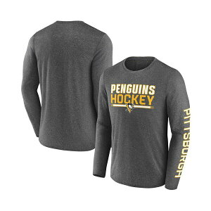 �t�@�i�e�B�N�X �����Y T�V���c �g�b�v�X Men's Heather Charcoal Pittsburgh Penguins Sweep Iconic Synthetic Long Sleeve T-Shirt Heather Charcoal