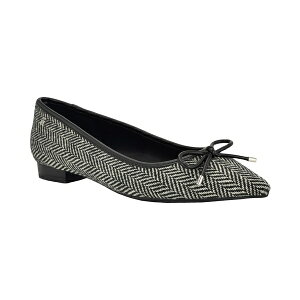 g~[ qtBK[ fB[X T_ V[Y Women's Kimio Pointed Toe Slip-On Ballet Flats Black Tweed