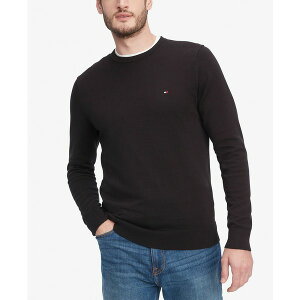 �g�~�[ �q���t�B�K�[ �����Y �j�b�g&�Z�[�^�[ �A�E�^�[ Men's Essential Solid Crew Neck Sweater Black