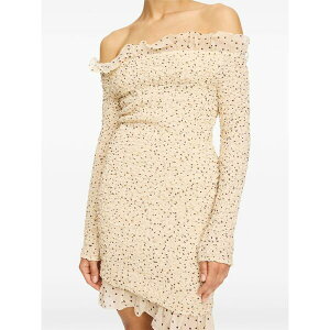 �o�C�}�����o�[�K�[ ���f�B�[�X �����s�[�X �g�b�v�X Corinette ruffled polka-dot dress Neutrals