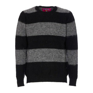 �n�E���� �����Y �j�b�g&�Z�[�^�[ �A�E�^�[ Striped-pattern sweater Black