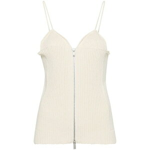 �W���E�T���_�[ ���f�B�[�X �J�b�g�\�[ �g�b�v�X V-neck ribbed top Neutrals