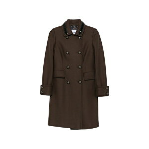 �o�U�[�f���b�N�X ���f�B�[�X �R�[�g �A�E�^�[ Bead-embellishment double-breasted coat Brown