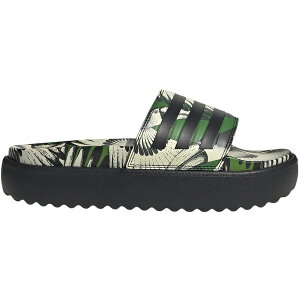 adidas �A�f�B�_�X ���f�B�[�X �X�j�[�J�[ �yadidas Adilette Platform Slides Crew Green Core Black (Women's)�z �T�C�Y US_7(24.0cm) Crew Green/Core Black/Core Black