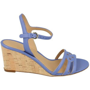 Ferragamo �t�F���K�� ���f�B�[�X �X�j�[�J�[ �yFerragamo Fieri Leather Wedge Sandals Blue (Women's)�z �T�C�Y US_9.5(26.5cm) Blue