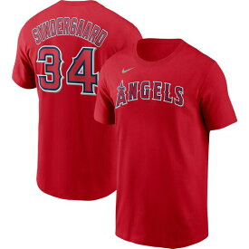 ナイキ メンズ Tシャツ トップス Noah Syndergaard Los Angeles Angels Nike Name & Number TShirt Red