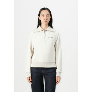 g~[ qtBK[ fB[X p[J[EXEFbgVc AE^[ CLASSIC SCRIPT HALF ZIP - Sweatshirt - heather oatmilk