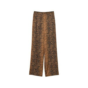 �c�C���Z�b�g ���f�B�[�X �J�W���A���p���c �{�g���X Python-print wide-leg trousers Brown
