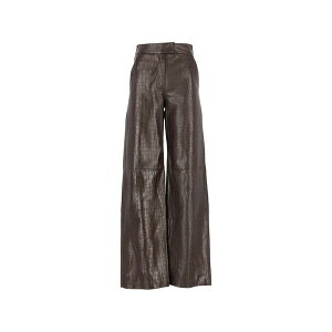 �t�F�f���J�E�g�V ���f�B�[�X �J�W���A���p���c �{�g���X Crocodile-effect leather trousers Brown