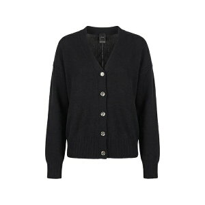 �s���R ���f�B�[�X �J�[�f�B�K�� �A�E�^�[ Button-fastening knitted cardigan Black