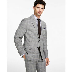 トミー ヒルフィガー メンズ ジャケット＆ブルゾン アウター Men's Modern-Fit Stretch Wool Suit Jacket Grey Camel Plaid