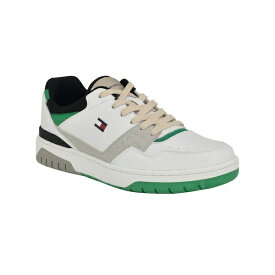 トミー ヒルフィガー メンズ スニーカー シューズ Men's Nashon Lace Up Fashion Sneakers White, Green Multi