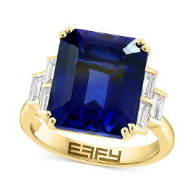 エフィー コレクション メンズ リング アクセサリー EFFY&reg; Lab Grown Sapphire (12-3/4 ct. t.w.) & Lab Grown Diamond (5/8 ct. t.w.) Statement Ring in 14k Gold 14K Gold