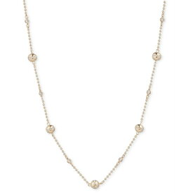 ラルフローレン レディース ネックレス・チョーカー・ペンダントトップ アクセサリー Gold-Tone Pav&eacute; Bead Station Collar Necklace, 16" + 3" extender White