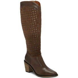 ラッキーブランド レディース ブーツ シューズ Women's Abeny Block-Heel Tall Western Boots Chocolate Leather