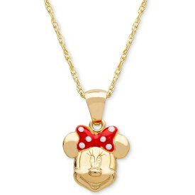 ディズニー メンズ ネックレス・チョーカー アクセサリー Children's Minnie Mouse 15" Pendant Necklace with Enamel Bow in 14k Gold Yellow Gold