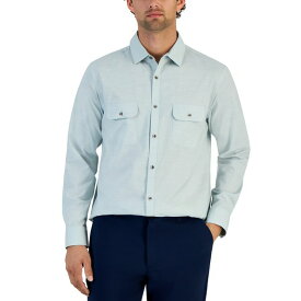 アルファニ メンズ シャツ トップス Men's Regular-Fit Solid Shirt, Created for Macy's Cloud Blue