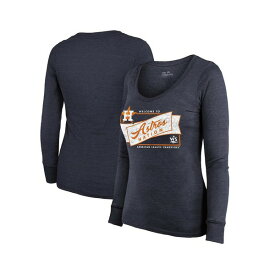 マジェスティック レディース Tシャツ トップス Women's Threads Navy Houston Astros 2022 American League Champions Tri-Blend Long Sleeve Scoop Neck T-shirt Navy