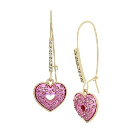 ベッツィジョンソン メンズ ピアス・イヤリング アクセサリー Faux Stone Pave Heart Dangle Earrings Pink, Gold