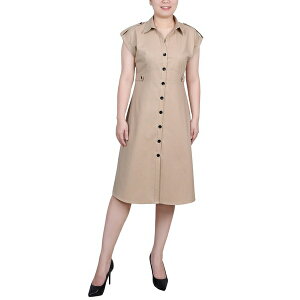 j[[NRNV fB[X s[X gbvX Petite Sleeveless Button Front Linen Dress Plaza Taupe