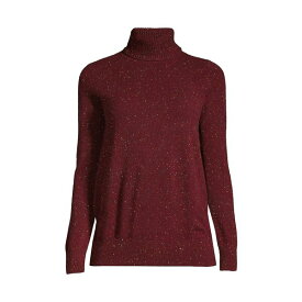 ランズエンド レディース ニット&セーター アウター Women's Cashmere Turtleneck Sweater Rich burgundy donegal