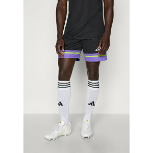 AfB_X Y T_ V[Y SQUADRA SHORTS - Sports shorts - black/purple rush/semi solar slime