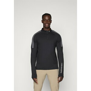 s[NptH[}X Y T_ V[Y HALF ZIP BASELAYER - Long sleeved top - black/motion grey