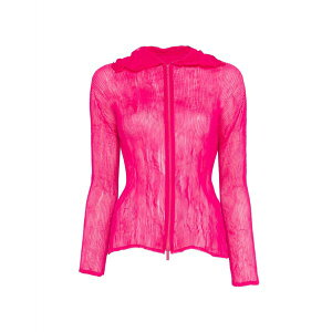 �C�b�Z�C�~���P ���f�B�[�X �V���c �g�b�v�X Ruffled zip-fastening shirt Pink