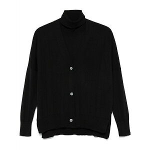 �u�����J ���B�[�^ ���f�B�[�X �j�b�g&�Z�[�^�[ �A�E�^�[ Fine-knit vest and cardigan set Black