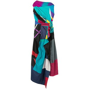 �G�[�[�b�g �t�@�N�g���[ ���f�B�[�X �����s�[�X �g�b�v�X Geometric-print asymmetric dress Blue