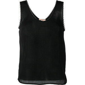 �c�C���Z�b�g ���f�B�[�X �J�b�g�\�[ �g�b�v�X Scallop-edge tank top Black
