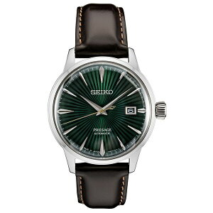 ZCR[ Y rv ANZT[ Men's Automatic Presage Brown Leather Strap Watch 40.5mm Brown