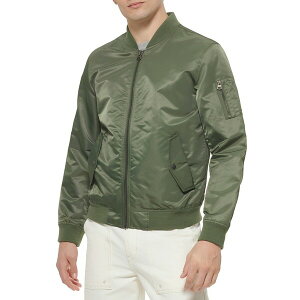 [oCX Y WPbgu] AE^[ Men's Flight Full-Zip Satin Bomber Jacket Thyme