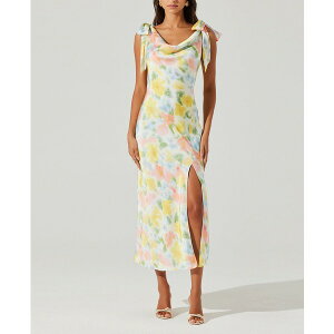 AXg[ fB[X s[X gbvX Women's Allexina Dress Yellow Watercolor