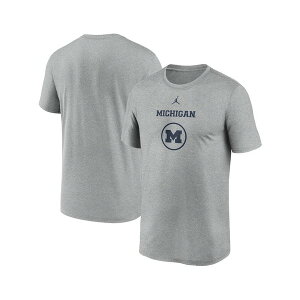 W[_ Y Vc gbvX Men's Heather Gray Michigan Wolverines On-Court Basketball Legend Practice Performance T-Shirt Heather Gray
