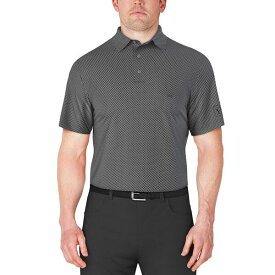 PGAツアー メンズ シャツ トップス Men's Short Sleeve Micro Geo Print Polo Shirt Caviar