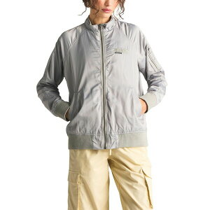 o[YI[ fB[X WPbgu] AE^[ Women's Satin Bomber Jacket Silver