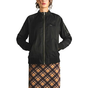 o[YI[ fB[X WPbgu] AE^[ Women's Satin Bomber Jacket Black