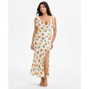 アストール レディース ワンピース トップス Women's Allexina Printed Tie-Shoulder Dress Ivory Fruit Cocktail