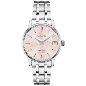 セイコー レディース 腕時計 アクセサリー Women's Automatic Presage Stainless Steel Bracelet Watch 33.8MM Pink