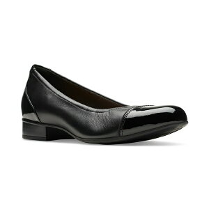 N[NX fB[X T_ V[Y Women's Juliet Step Slip-On Cap-Toe Flats Black Leat