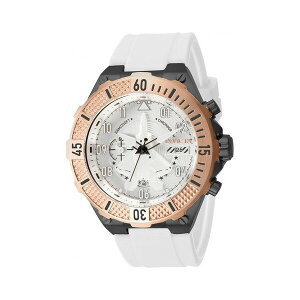 CrN^ Y rv ANZT[ Men's 39894 Aviator Quartz Multifunction Silver Dial Watch White