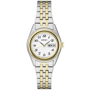 ZCR[ fB[X rv ANZT[ Women's Analog Essentials Two-Tone Stainless Steel Bracelet Watch 25mm White